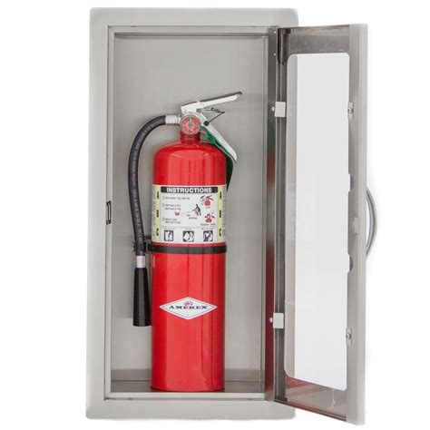 stainless steel semi recessed fire extinguisher cabinet|surface mount fire extinguisher cabinets.